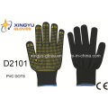 Polyester Shell PVC Dots Safety Work Glove (D2101)